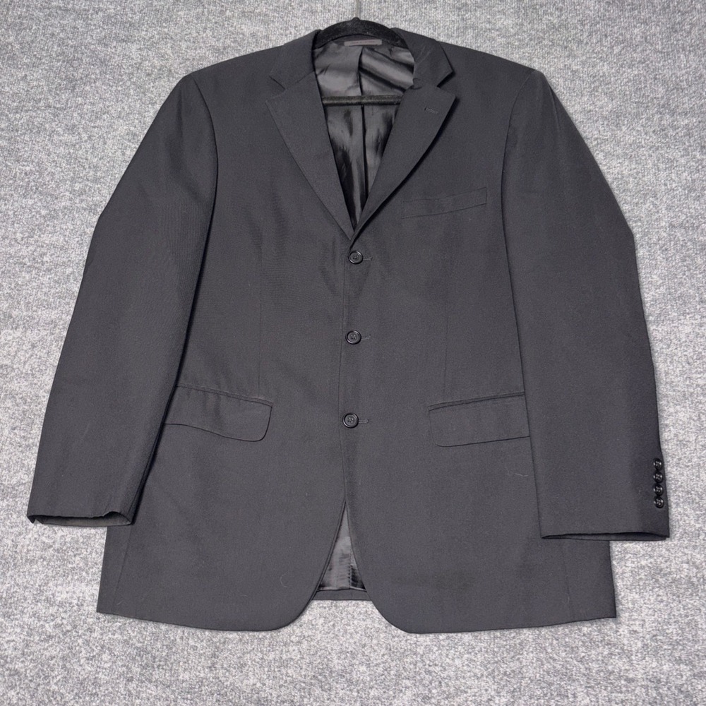 Kilburne and Finch Mens Black Three Button Blazer Jacket Formal Business Coat